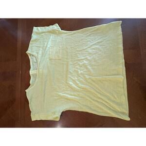 Talbots Yellow Striped Short Sleeve T-Shirt with Pocket